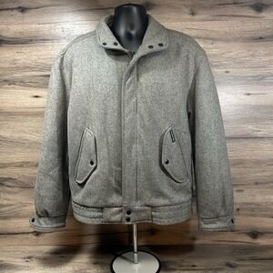 Members Only Jacket Mens Size 40 gray Wool Blend Lined Heavyweight Pockets
